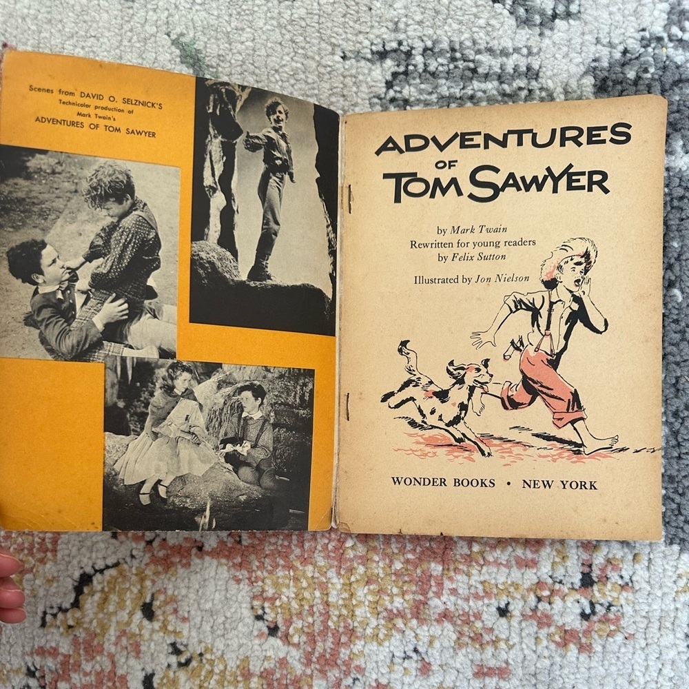 Vintage Children’s Book Adventures of Tom Sawyer Book 1955